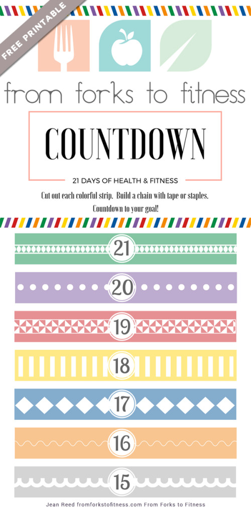 Free Printable 21 Day Fix Countdown Chain | From Forks to Fitness